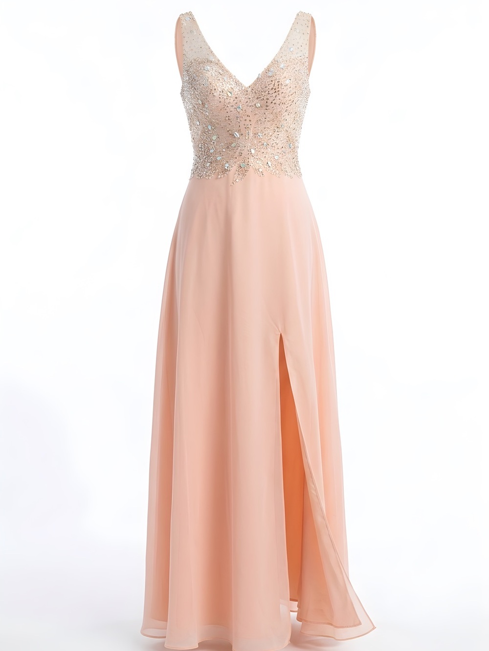 JJs House Blush Pink Prom Dress/Bridesmaid  with Embellished Bodice